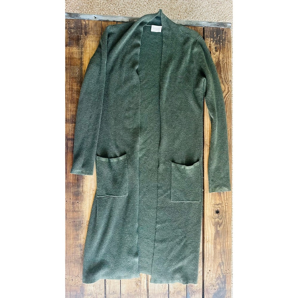 Cyrus‎ Womens Olive Green Longline Open Front Duster Cardigan Sweater Size S